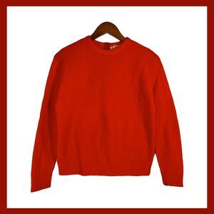 Vintage James Kenrob Red Geelong Wool Knit Sweater Diamond Pattern 60s 70s S/M